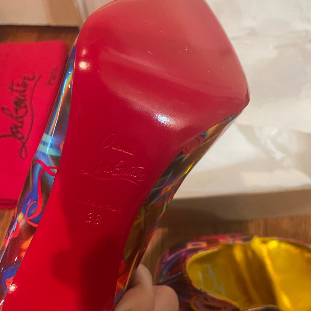 *sale** Christian Louboutin *new* Hot Chick multi disco pointy toe pump - Picture 6 of 11